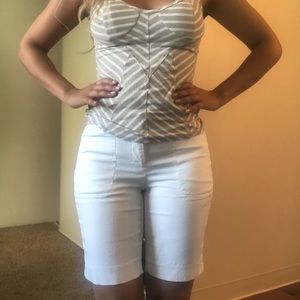 Club Monaco White Bermuda Shorts